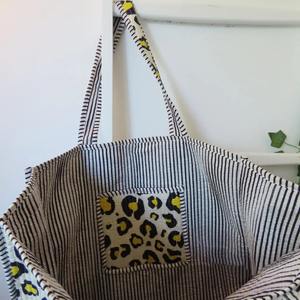 Women's Lady Quilted Fashion <b>Tote</b> <b>Bags</b>-<b>Leopard</b> <b>Print</b> Vintage Bohemian Zipper Closure Canvas Lining Lightweight High Quality - Product Image 3