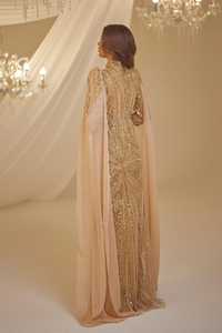 Vestido de Fiesta Largo Elegante con Cuentas y Lentejuelas, Estilo Princesa, con Mangas Largas y Estampado Floral, Bordado con Logotipo en la Parte Delantera - Product Image 6