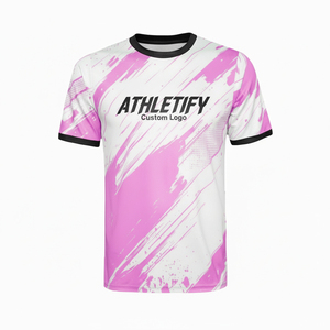 Maillot de football confortable avec logo et numéros d'équipe personnalisés, vêtements de sport élégants pour le jour du match et l'entraînement d'équipe. - Product Image 1