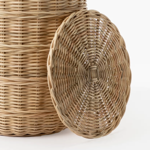 Lớn handwoven mây giặt giỏ với nắp và xử lý tự nhiên <span class=keywords><strong>wicker</strong></span> cản trở cho quần áo lưu trữ Organizer trang trí nội thất - Product Image 3