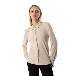 Haut en mousseline décontracté et formel pour femme en taille XL, motif animal léopard et floral brodé, décoration en dentelle, logo sur le devant - Product Image 3