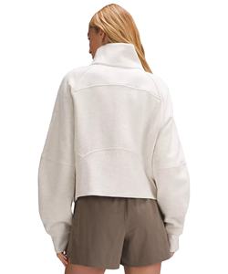 Qualité supérieure personnalisée 100% coton lourd pull chaud polaire coton blanc recadrée femmes surdimensionné sweat-shirt à col rond - Product Image 3