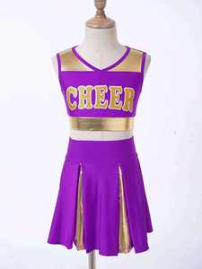 Logo personnalisé de l'usine OEM imprimé par transfert de chaleur respirant 100% coton ensembles d'uniformes de cheerleading pour femmes de haute qualité - Product Image 5