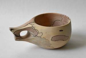 Taza de madera Natural 100% para cerveza y Artículos de bar y mesa con asa Taza de cerveza Taza de café hecha a mano - Product Image 3