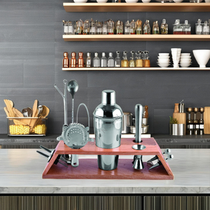 Juego de barras de madera de primera calidad de acero inoxidable con una elegante colección de artículos de Bar de diseño clásico - Product Image 4