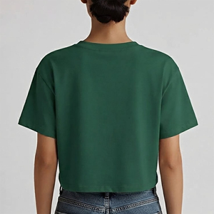 Wholesale Affordable Price 100% Cotton Solid Color O-Neck Blank T-Shirt For Women Crop <b>Top</b> Fit Lightweight Gym Wear Tee Shirt - Product Image 3