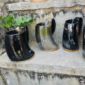 Taza de cuerno hecha a mano única, vajilla ecológica rústica natural, taza elegante duradera, perfecta para café, té, whisky, hogar - Product Image 1