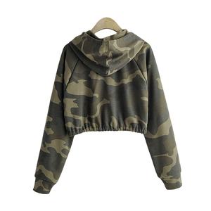 Femmes recadrée polaire à capuche en gros impression personnalisée Logo manches longues lettre imprimer lâche femmes haut court à capuche 2026 - Product Image 6