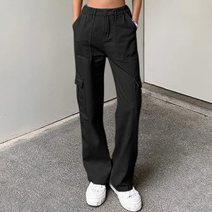 2025 pantalones de entrenamiento Unisex de concha suave 100% de lona de algodón ligero con múltiples bolsillos lavado oscuro monos de cintura media para hombres - Product Image 4