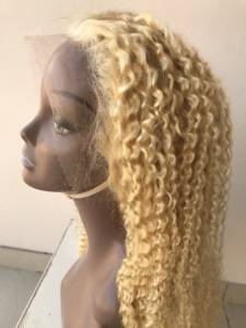 100% Unprocessed High Quality Malaysian Remy Virgin Human Wig <b>Extension</b> Cuticle Aligned 613 Blonde Deep Curly Temple 10A Grade - Product Image 3