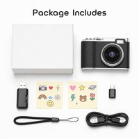 Kamera Digital CCD Lensa Ganda Tingkat Pemula Layar 2.4 Inci Zoom Digital 8x Kompak Point and Shoot untuk Anak-Anak Pelajar