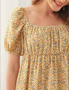 Luxueux coton imprimé Maxi longue robe à manches courtes plage bohème Maxi robe pour les femmes - Product Image 3