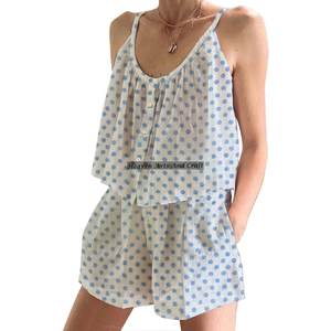 Urban Bohemian Fashion Cotton Co-Ord Shorts <b>Pajama</b> Set <b>For</b> <b>Women</b> Spring/<b>Summer</b> Floral Fitted Strappy Sleeveless PJ Set - Product Image 4