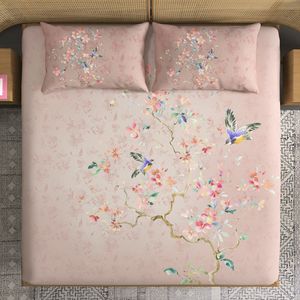 Home Center Senorita Begonia 3Pc King Juego de sábanas ajustadas Juego de edredón de algodón con estampado floral de calidad 300tc Estilo clásico Sólido - Product Image 1