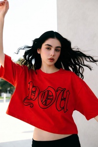 Camiseta Corta Moderna para Mujer, Estilo Casual Urbano, Prenda de Verano, Tela Suave, Ligera, Transpirable, Moda Juvenil para Uso Diario - Product Image 5