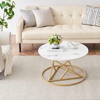 Ensemble table basse moderne et luxueuse avec dessus en marbre Mobilier unique pour la maison avec tables d'appoint extensibles de haute qualité