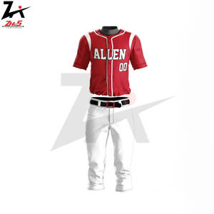 Conjuntos de uniformes y camisetas de béisbol para adultos de alta calidad, nombres de equipos personalizados impresos, ropa deportiva transpirable de poliéster 100% - Product Image 4