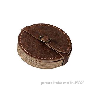 Recién llegado, juego de posavasos de cuero con soporte para bebidas, posavasos de cuero marrón Premium, protectores de bebidas elegantes y duraderos 6 - Product Image 6