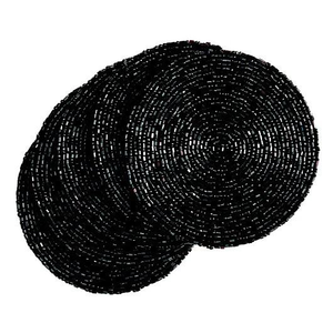 Sous-verres perlés faits à la main Table d'hôtel et de restaurant Articles perlés décoratifs Tissu en coton fait à la main par glowin fashion - Product Image 1