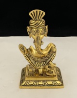 Statue d'Idole Abstraite Ganesha Bhagwan Murti Ganpati Décorée en Aluminium Plaqué Or Écologique pour la Maison, le Bureau et l'Entrée