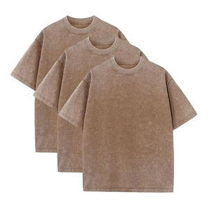 Couleur personnalisée lavage à l'acide anti-rides Vintage Ringer T-Shirt pour les hommes 100% coton grande taille avec logo Design - Product Image 4