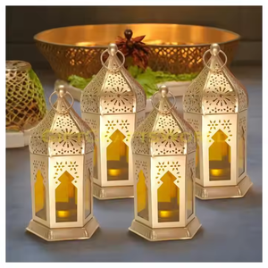 Classic Metal Lanterns Wholesale Modern Home Ramadan Decorations Handmade Eco-Friendly Hanging <b>Candle</b> Customized Color Logo Home - Product Image 5