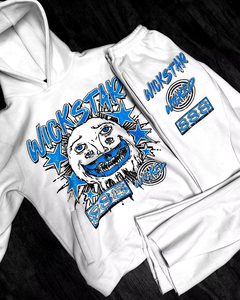 Y2k hommes Streetwear mode survêtement pour hommes poids lourd coton polaire vêtements surdimensionné pantalons de survêtement et sweat à capuche ensemble pour hommes - Product Image 2