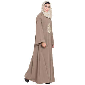 Arabic Wholesale Custom Abaya <b>Top</b> for Ladies 2024 Plus Size Arabic Islamic pink Long Dress Clothing Abaya Lack Embroidered - Product Image 3