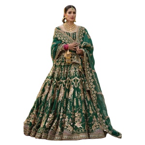 Nouvelle arrivée Robe de mariée traditionnelle en couleur unie pour femmes Robe longue Dernier design Broderie Travail de mariage Fête - Product Image 2