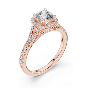 แหวนเพชรทรงคุชชั่น 1.376 กะรัต สำหรับงานหมั้น ความใสระดับ VVS-VS ทอง 18KT, 14KT, 10KT และเงิน 925 สีโรสโกลด์, เยลโลว์โกลด์, ไวท์โกลด์ - Product Image 5