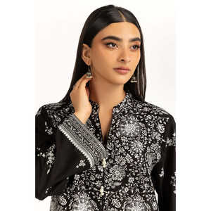 Conjunto de 2 Piezas de Blusa y Pantalones Bordados en Tela Negra para Mujer, Primavera/Verano - Product Image 5