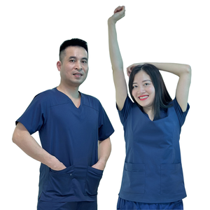 ชุดเครื่องแบบพยาบาลผ้าเรยอนสำหรับผู้หญิงและผู้ชายชุดขัดผิวผ้านุ่มชุดขัดตัว - Product Image 1