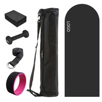 Ensemble de tapis de yoga blocs de yoga roses et sangle taille de voyage rouleau en mousse de densité de qualité et différents niveaux de résistance bande élastique