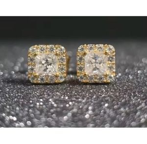 Elegante diseño atemporal 14K oro sólido pendientes de Diamantes Joyería de boda de lujo unisex - Product Image 1
