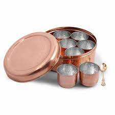 Contenedor de especias de cobre y latón, caja Masala, condimento, diseño hecho a mano, proveedor de caja de especias de Metal de latón para decoración de restaurante en casa - Product Image 5