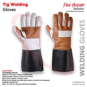Best Quality Men's <b>Tig</b> <b>Welding</b> <b>Gloves</b> Safety Leather <b>Gloves</b> Wing Thumb Styled Goatskin Leather Cuff Heavy Duty for Working - Product Image 6