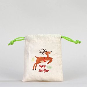 New Year Green Cotton <b>Drawstring</b> Bag 4 5 (10 13 Cm) Personalized Gift <b>Pouch</b> for Bracelets Watches Crafts Packaging - Product Image 6