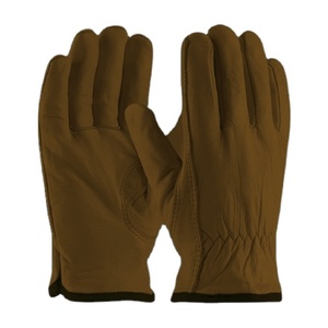 Premium Customizable Cowhide Grain Leather Safety <b>Gloves</b> Elastic Wristlet 11 oz Thickness Latex-Free for Driving Gardening - Product Image 3