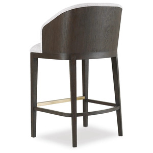 Modern Upholstered Bar <b>Stool</b> Metal Frame Counter Height Chair Round Back Lounge Seating for Home Cafe - Product Image 3