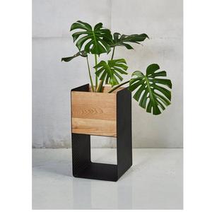 100% jardinières en bois naturel utilisation de jardinière extérieure et intérieure pour la décoration de la maison et de l'hôtel avec support en métal - Product Image 2