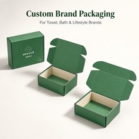 Boîte cadeau en carton ondulé personnalisée, vert naturel, avec logo, emballage mat en gros pour les textiles de maison pour bébés