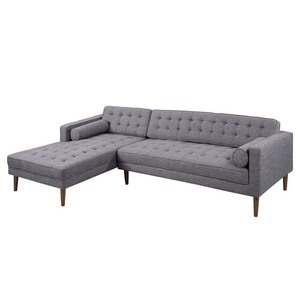 L-shaped Home Furniture <b>Sofa</b> Set with Extendable Tufted Fabric Upholstery and Wooden Legs SFL68022 260x82cm - Product Image 2