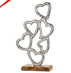 Meilleure vente Sculpture décorative en acier inoxydable et métal fini argent avec base pour le salon et la maison - Product Image 4