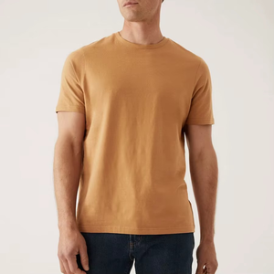 T-shirt en coton uni minimaliste pour homme, t-shirt basique, tissu lisse, OEM, étiquette privée - Product Image 6