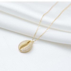 จี้รูปทรงกลมประดับเพชรซิคอน ดีไซน์เปลือกหอยสวยงาม ขายส่งเครื่องประดับเงินแท้ 925 จากตุรกี - Product Image 2