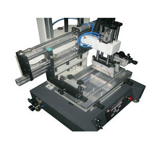 Impresora de tarjetas serigráfica semiautomática de sobremesa con motor y PLC para mesa de ranura en T con cubeta de vidrio y bolsillo de PVC - Product Image 3