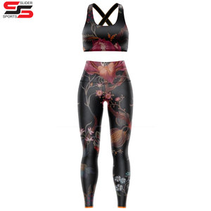 Soutien-gorge et legging de gym respirants imprimés par sublimation Ensemble de yoga fabriqué au Pakistan - Product Image 1