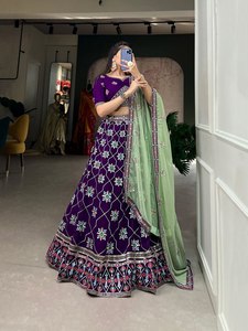 Conjunto Georgette Lehenga Choli que combina sin esfuerzo comodidad y estilo Gujarati Lehenga Choli 2024 Outfit - Product Image 4