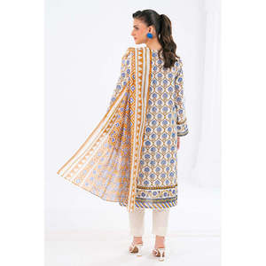 Ensemble décontracté 3 pièces imprimé style uni, longueur genou, en tissu lawn, avec décorations en diamant, respirant, numérique, ODM CLP-52216 XS pour tenue d'été - Product Image 3