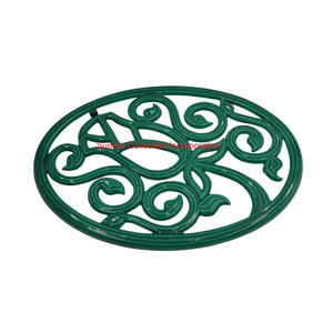 Salvamanteles de diseño de hierro fundido verde antiguo, soporte de olla caliente de Metal decorativo y mesa para decoración de mesa de comedor y cocina de granja - Product Image 4